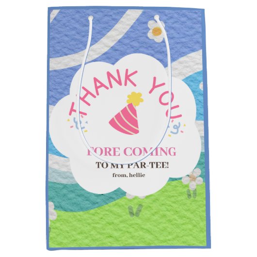 Dank u voor uw komst naar mijn kinder partij in he medium cadeauzakje (Voorkant)