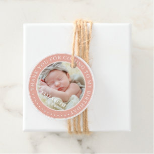 Dank u voor uw komst naar mijn moderne foto bedankjes labels