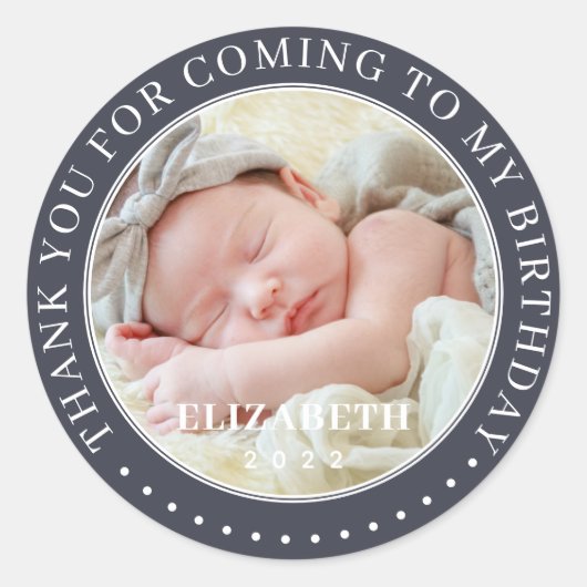Dank u voor uw komst naar mijn moderne foto ronde sticker (Voorkant)