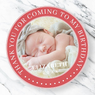 Dank u voor uw komst naar mijn moderne foto ronde sticker