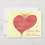 Dank u voor uw komst, rood hart bedankkaart (Voorkant)
