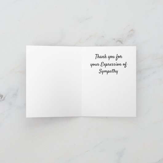 Dank u voor uw medeleven kaart (Binnen)