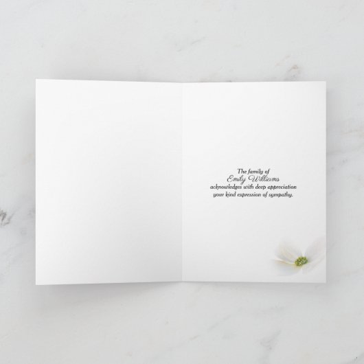 Dank u voor uw medeleven met de familie kaart (Binnen)