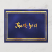 Dank u voor uw mijlpaal op jaardag blauw goud briefkaart (Voorkant)