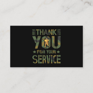 Dank u voor uw militaire dienst soldaat Drawin Visitekaartje