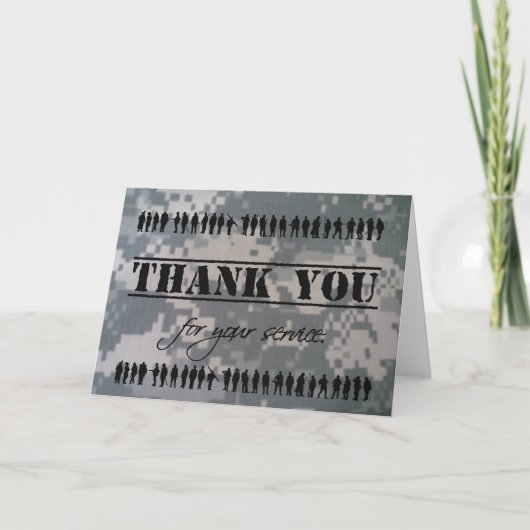 Dank u voor uw militaire veteraan held bedankkaart (Voorkant)