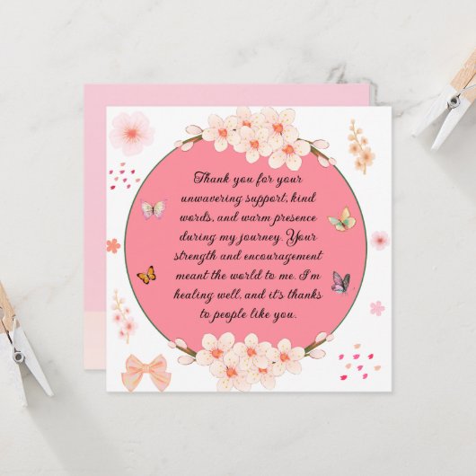 Dank u voor uw niet aflatende steun. kaart (Voorkant / Achterkant in situ)