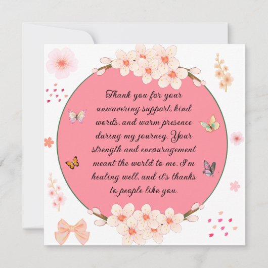 Dank u voor uw niet aflatende steun. kaart (Voorkant)