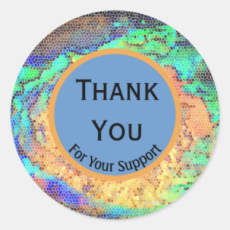 Dank U Voor Uw Ondersteuning Mosaic Klein Bedrijf Ronde Sticker