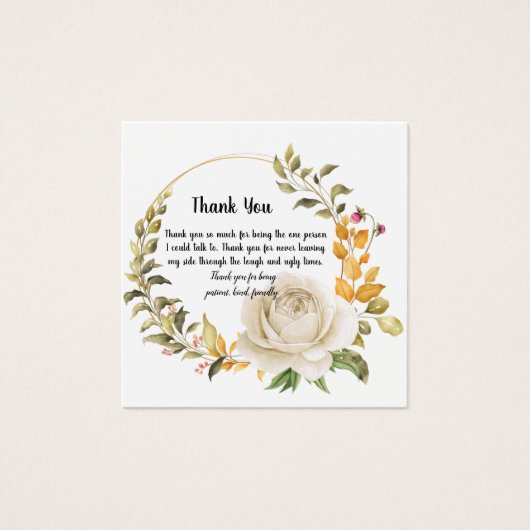 Dank u voor uw ontwerp vierkante visitekaartjes (Voorkant)