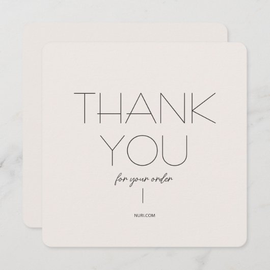 Dank u voor uw orde Kaart, kleine onderneming Bedankkaart (Voorkant / Achterkant)