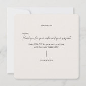 Dank u voor uw orde Kaart, kleine onderneming Bedankkaart (Achterkant)