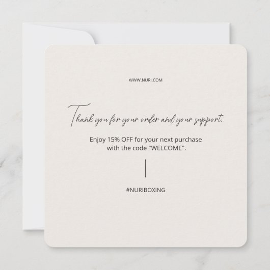 Dank u voor uw orde Kaart, kleine onderneming Bedankkaart (Achterkant)