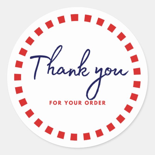 Dank u voor uw orde Ronde Zakelijke Etiketten (Voorkant)