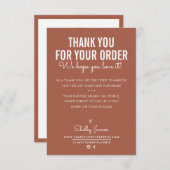 DANK U VOOR UW ORDE tussenvoegsel witte inktklei Bedankkaart (Voorkant / Achterkant)