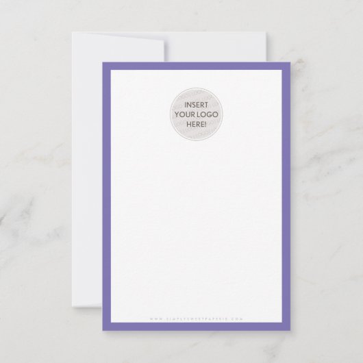 DANK U VOOR UW ORDE tussenvoegsel witte paarse ink Bedankkaart (Achterkant)