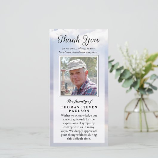 Dank u voor uw persoonlijke fotosympathie - vreedz bedankkaart (Staand voorkant)