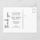 Dank u voor uw persoonlijke groene moderne babyjon aankondigingskaart (Achterkant)