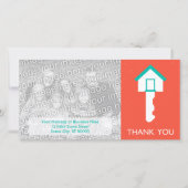 dank u voor uw persoonlijke sleutel bedankkaart (Voorkant)