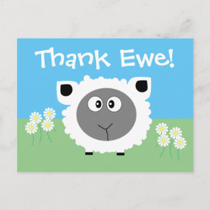 Dank u voor uw persoonlijke taart Funny Sheep Dais Briefkaart