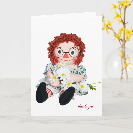 dank u voor uw pop met daisy bouquet kaart (Gele Bloem)