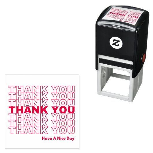 Dank u voor uw prettige dag  zelfinktende stempel (In situ)