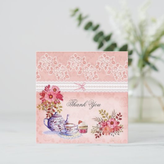 Dank u voor uw roze kaart (Staand voorkant)