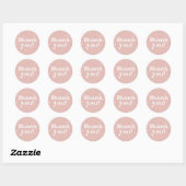 Dank u voor uw roze spaarpje ronde sticker (Vel)
