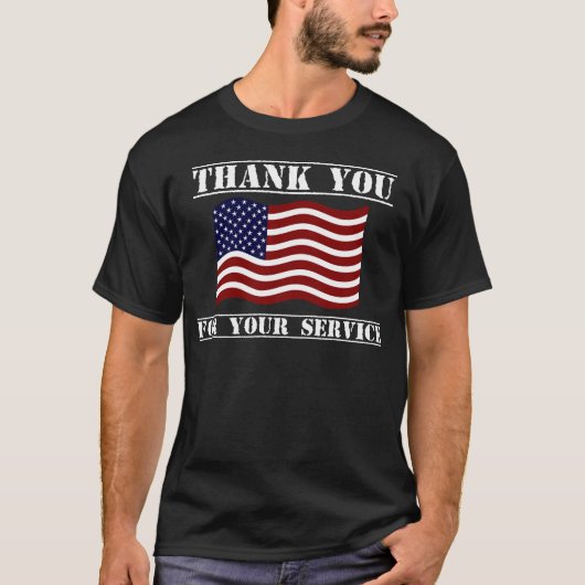 Dank u voor uw service - Amerikaans Shirt met vlag (Voorkant)