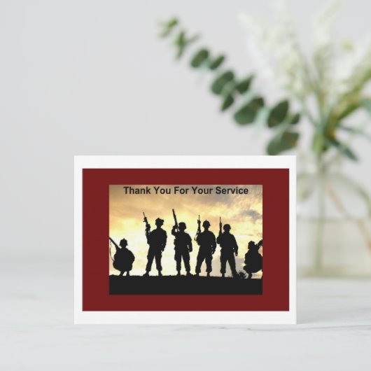 dank u voor uw service briefkaart (Staand voorkant)