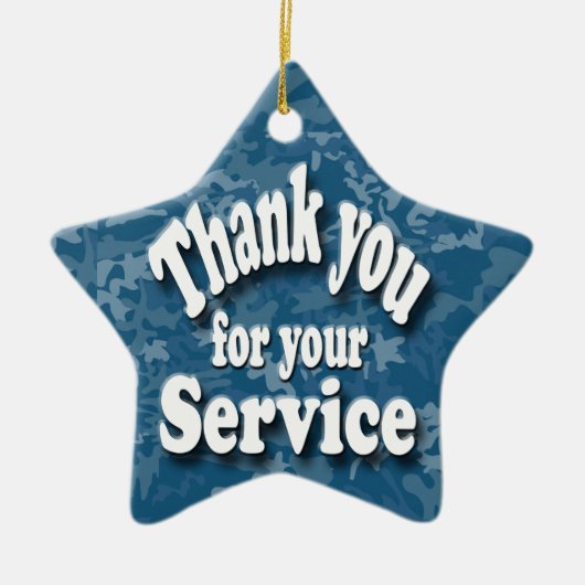 " dank u voor uw service keramisch ornament (Voorkant)