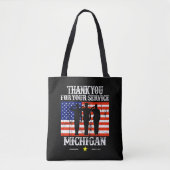 dank u voor uw service Michigan Tote Bag (Voorkant)