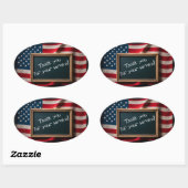 Dank u voor uw service! ovale sticker (Vel)