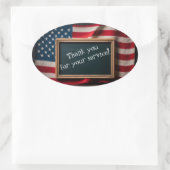 Dank u voor uw service! ovale sticker (Tas)