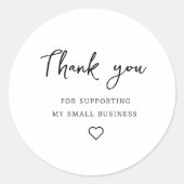Dank u voor uw steun aan mijn kleine bedrijf, Stic Ronde Sticker (Voorkant)
