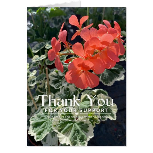 Dank u voor uw steun Dank u Kaart (Voorkant)