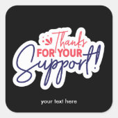 Dank u voor uw steun sticker (Voorkant)