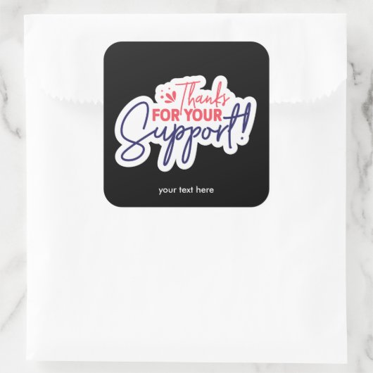 Dank u voor uw steun sticker (Tas)