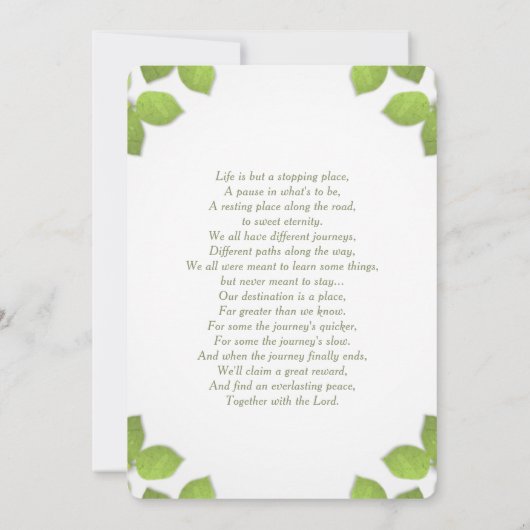 Dank u voor uw sympathie Butterfly Memorial Kaart (Achterkant)