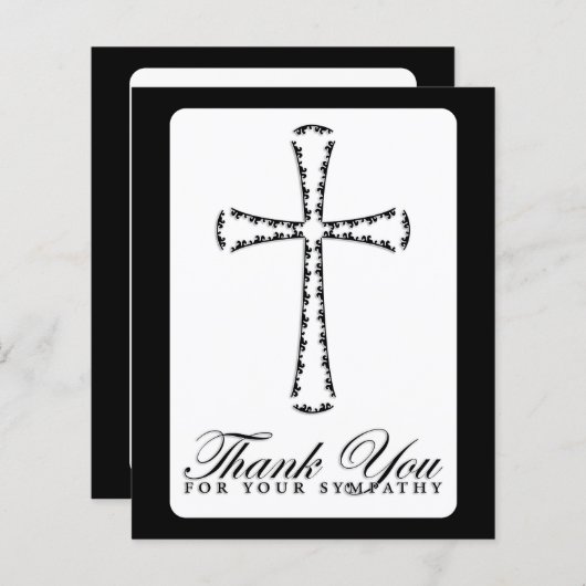 dank u voor uw sympathie ( elegant cross ) (Voorkant / Achterkant)
