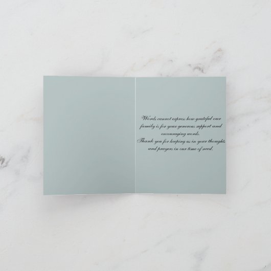 dank u voor uw sympathie ( lof voor de engel ) bedankkaart (Binnen)