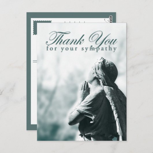 dank u voor uw sympathie ( lof voor de engel ) briefkaart (Voorkant / Achterkant)