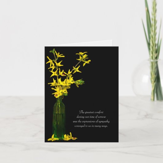 dank u voor uw sympathie , mevrouw bug in forsythi kaart (Voorkant)