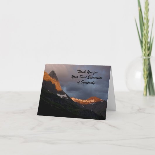 Dank u voor uw sympathie Nota Kaart Glacier Sunris (Voorkant)