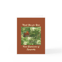 Dank u voor uw sympathie, Oranje vlinder