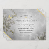 Dank u voor uw sympathie Waterverf Memorial Kaart (Voorkant / Achterkant)