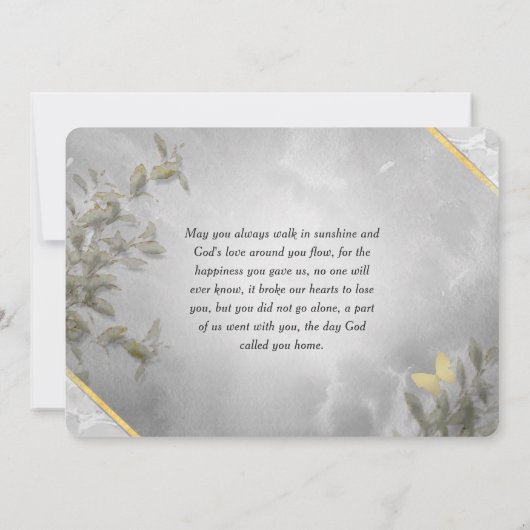 Dank u voor uw sympathie Waterverf Memorial Kaart (Achterkant)