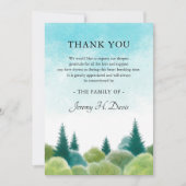 Dank u voor uw sympathie Waterverf Woodland Sky No Bedankkaart (Voorkant)