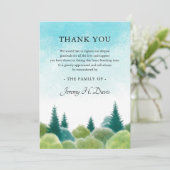 Dank u voor uw sympathie Waterverf Woodland Sky No Bedankkaart (Staand voorkant)