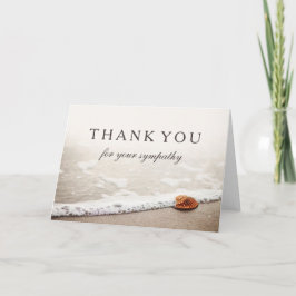 Dank u voor Uw Sympathie | Zeeschelp op een Strand Bedankkaart